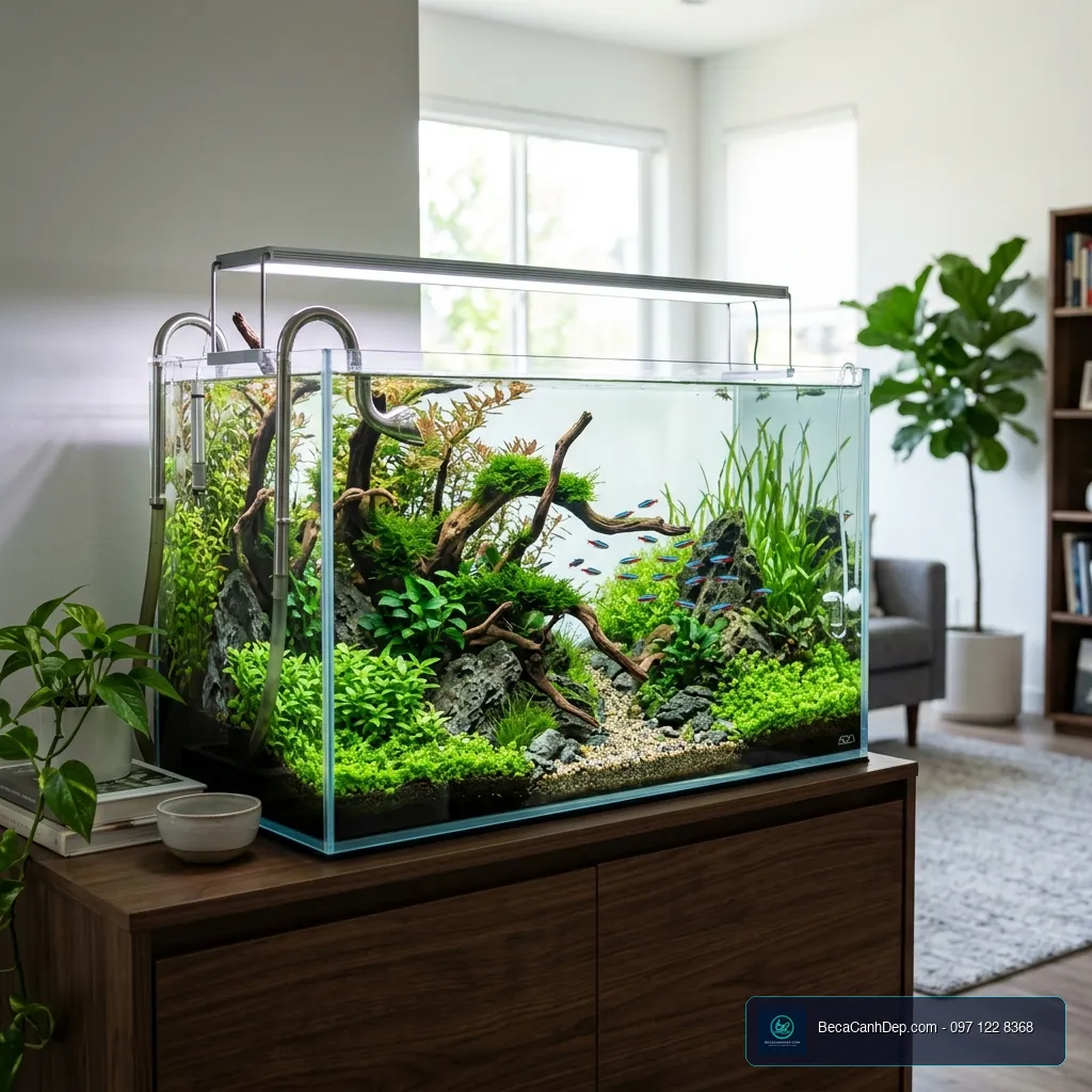 Bể cá thủy sinh Nature Aquarium hoàn thiện tuyệt đẹp